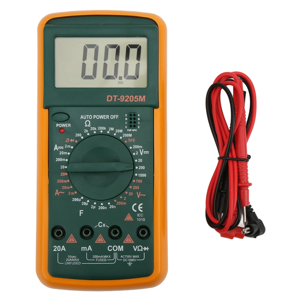 DT‑9205M LCD Large Screen Digital Multimeter Handheld Voltmeter Ohmmeter Ammeter Tester