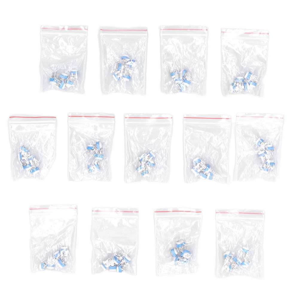 65pcs Potentiometers 100Ω to 1MΩ Horizontal White Blue Variable Resistors for Household Appliances Electronic Security