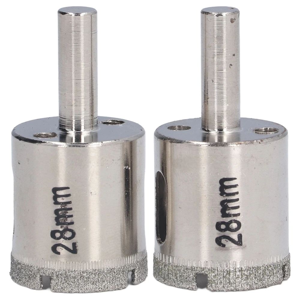 2Pcs 28mm Glass Hole Saw Drill Bit Stainless Steel Emery Hole Opener for Marble Granite Ceramic