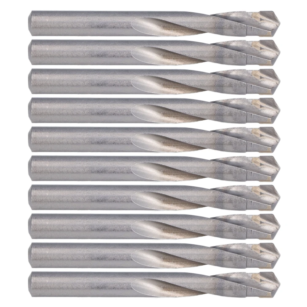 10Pcs Straight Shank Twist Drill Tungsten Steel Milling Cutter High Temperature Quenching 12mm