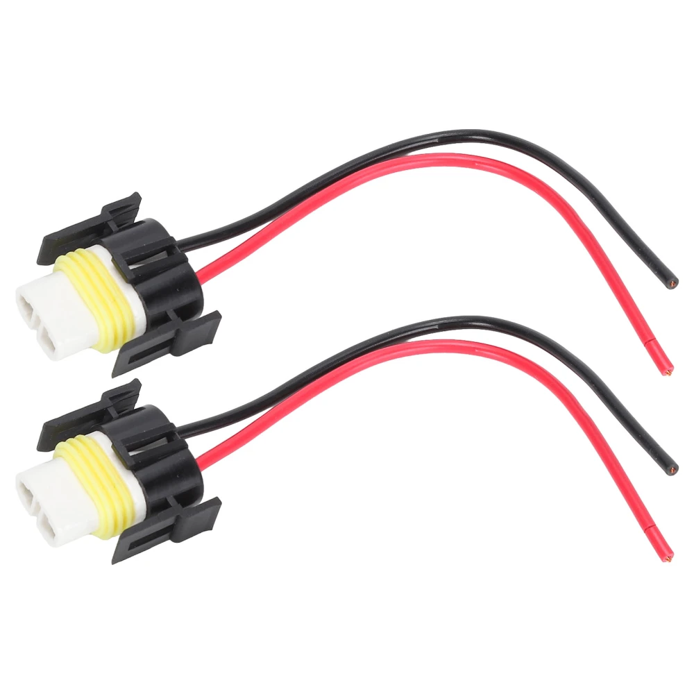 2Pcs H11 Ceramic Female Socket 2 Pin 2 Hole Wiring Harness Connector Replacement 1mm 1224V