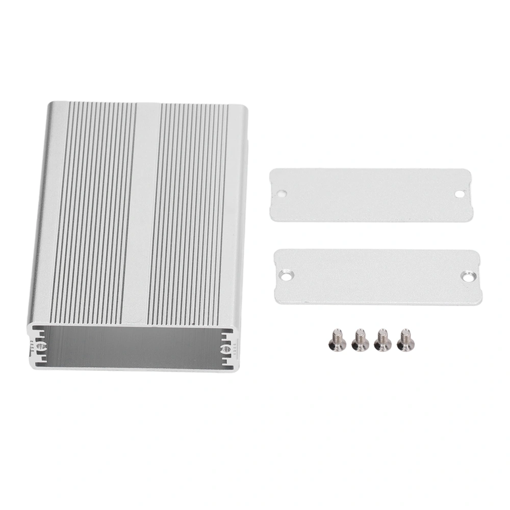 Aluminium Electric Box Waterproof Junction Enclosure Case Integrated for DIY Silver 24x69x100mm