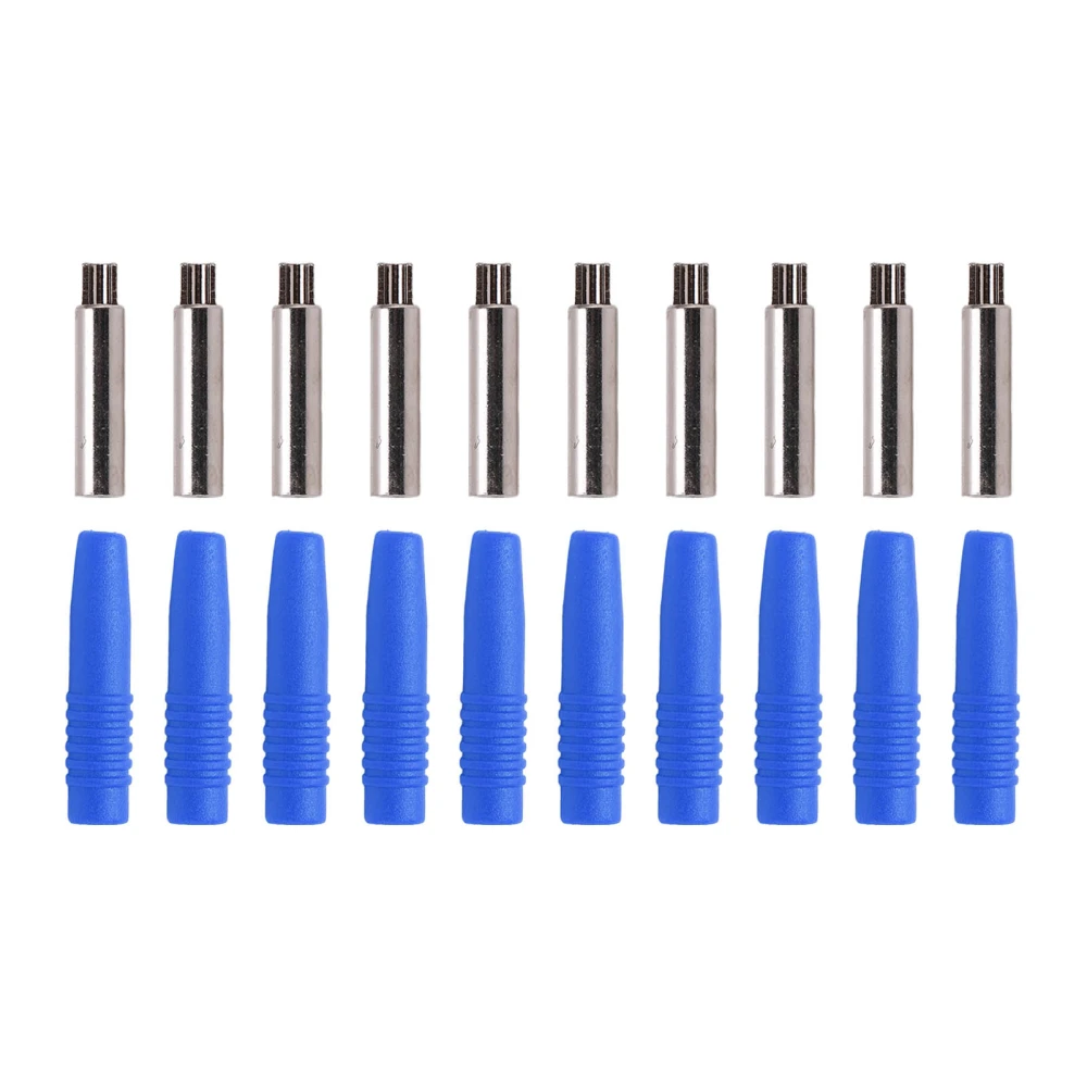 10Pcs Insulated 2mm Banana Plug Coupler with Protection Shrouded for Testing EquipmentBlue