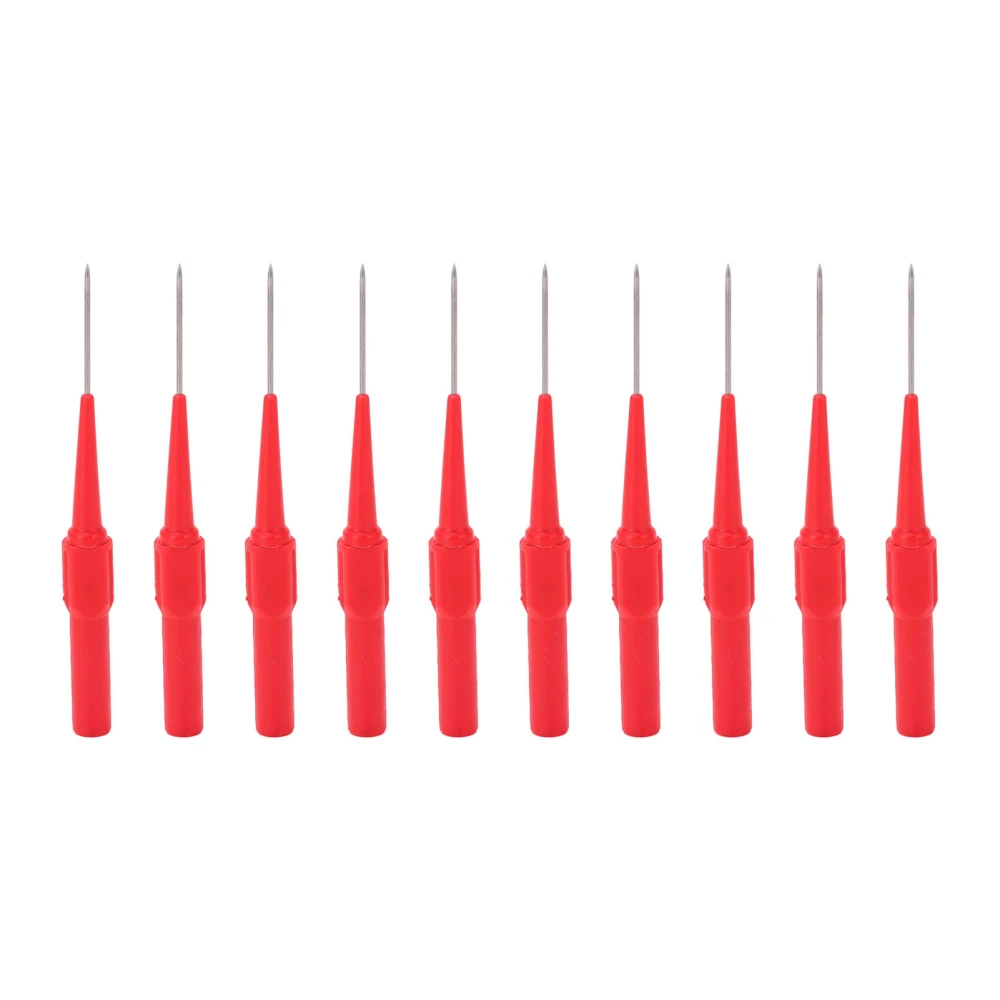 10Pcs 1mm Pen Point Puncture Free Wire Test Probe 4.0mm Jack Pin Seat Auto Parts Connector 26.010Red