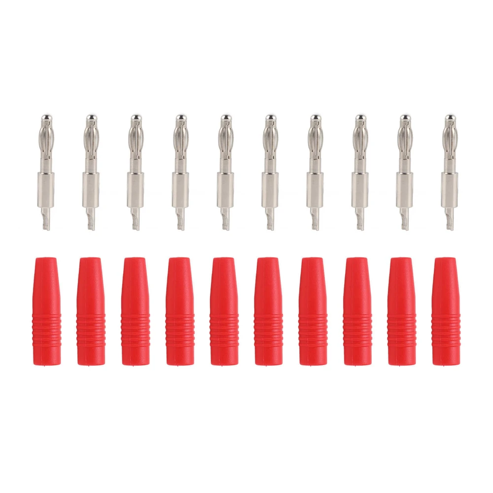 10Pack 4mm Banana Solder 22.040 Plug Banana Plug DIY Male Connector Adapter for Multimeter Test Leads SpeakerRed