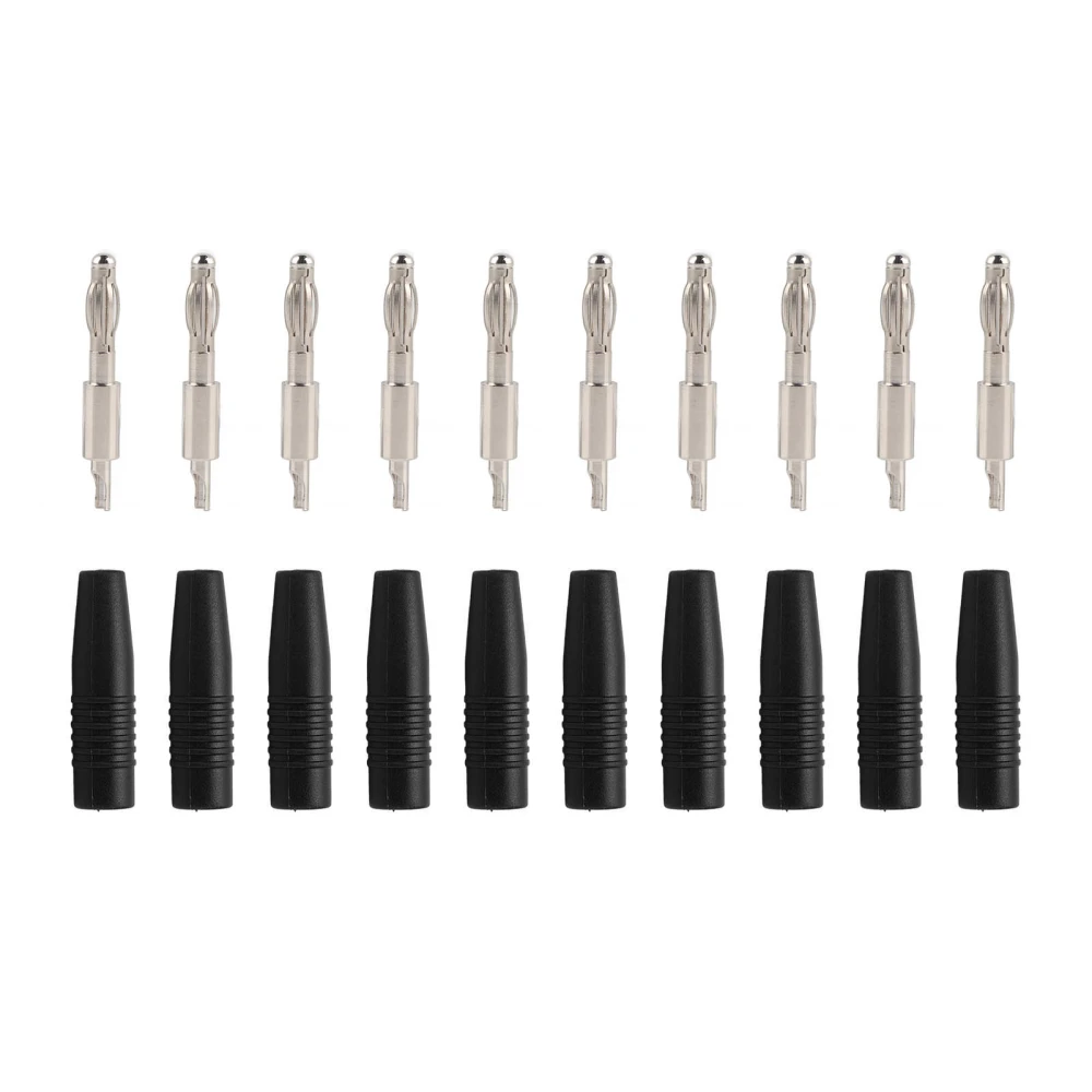 10Pack 4mm Banana Solder 22.040 Plug Banana Plug DIY Male Connector Adapter for Multimeter Test Leads SpeakerBlack