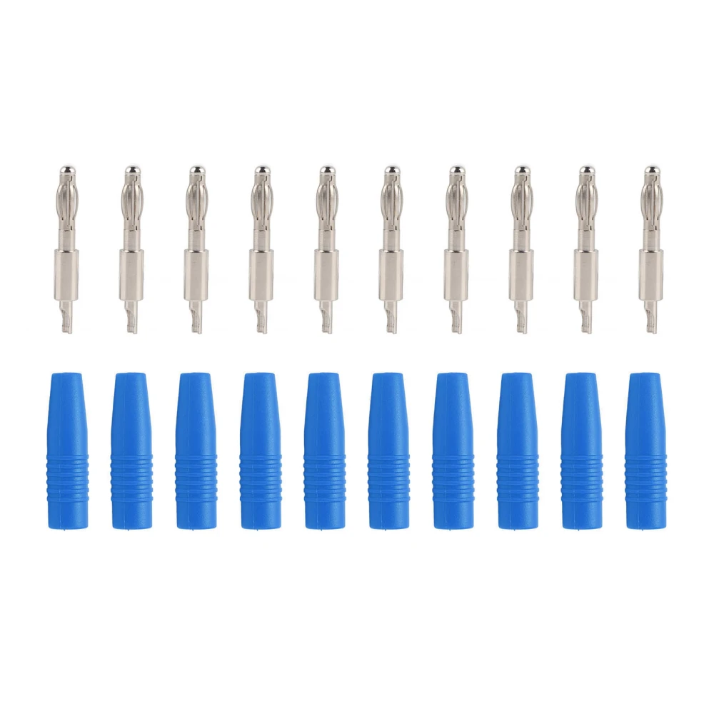 10Pack 4mm Banana Solder 22.040 Plug Banana Plug DIY Male Connector Adapter for Multimeter Test Leads SpeakerBlue