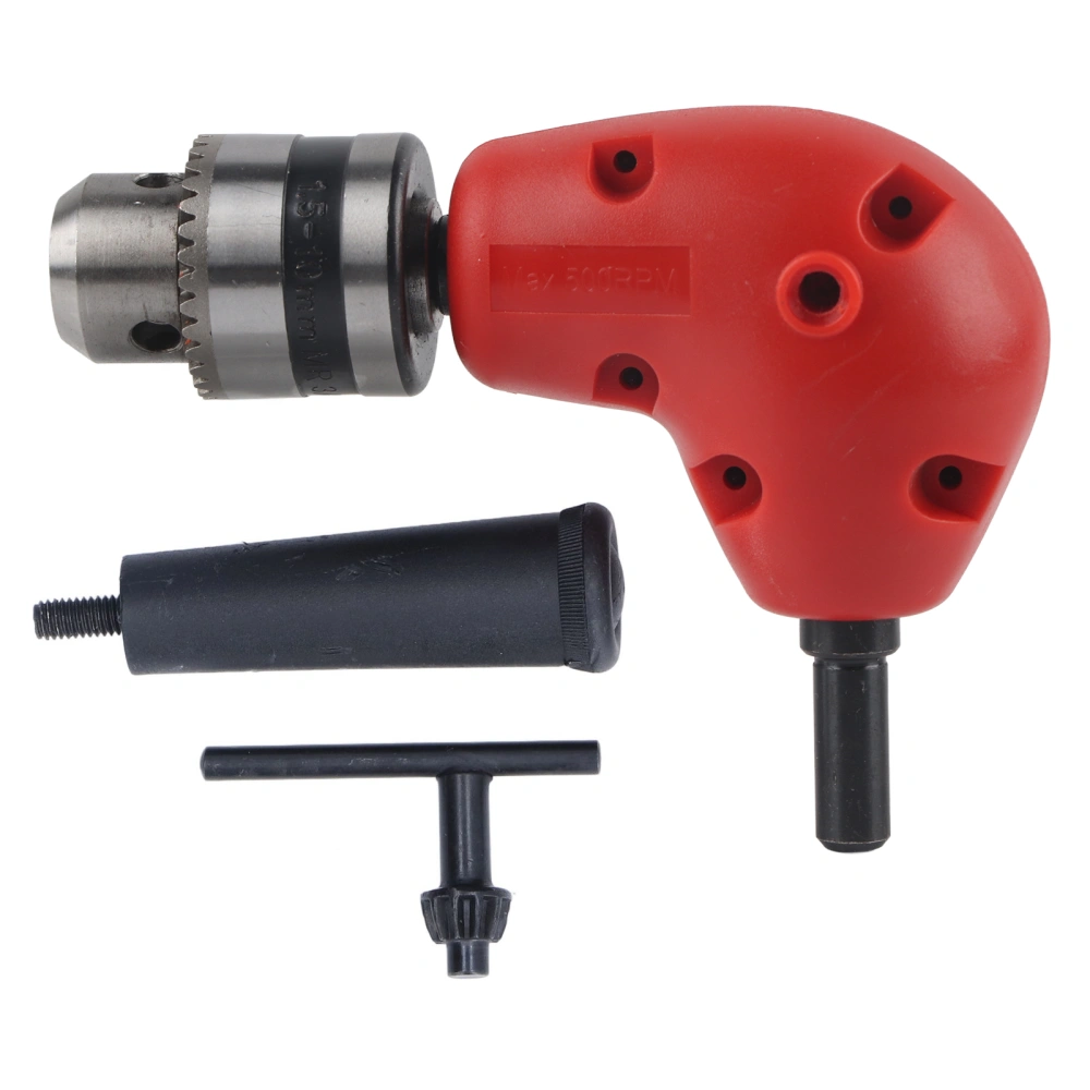 90° Angle Adapter Round Shank 9.5mm Electric Drill Chuck Attachment with Handle 1.5mm‑10mm