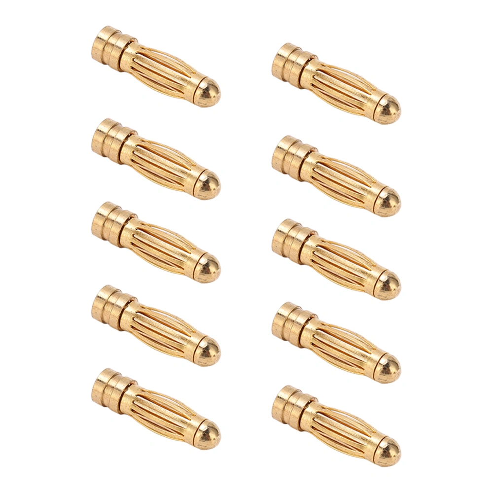 10pcs Banana Plug Gold Plated Copper Male to Female 3.0mm Metal Connector Plugs for Airplane Models