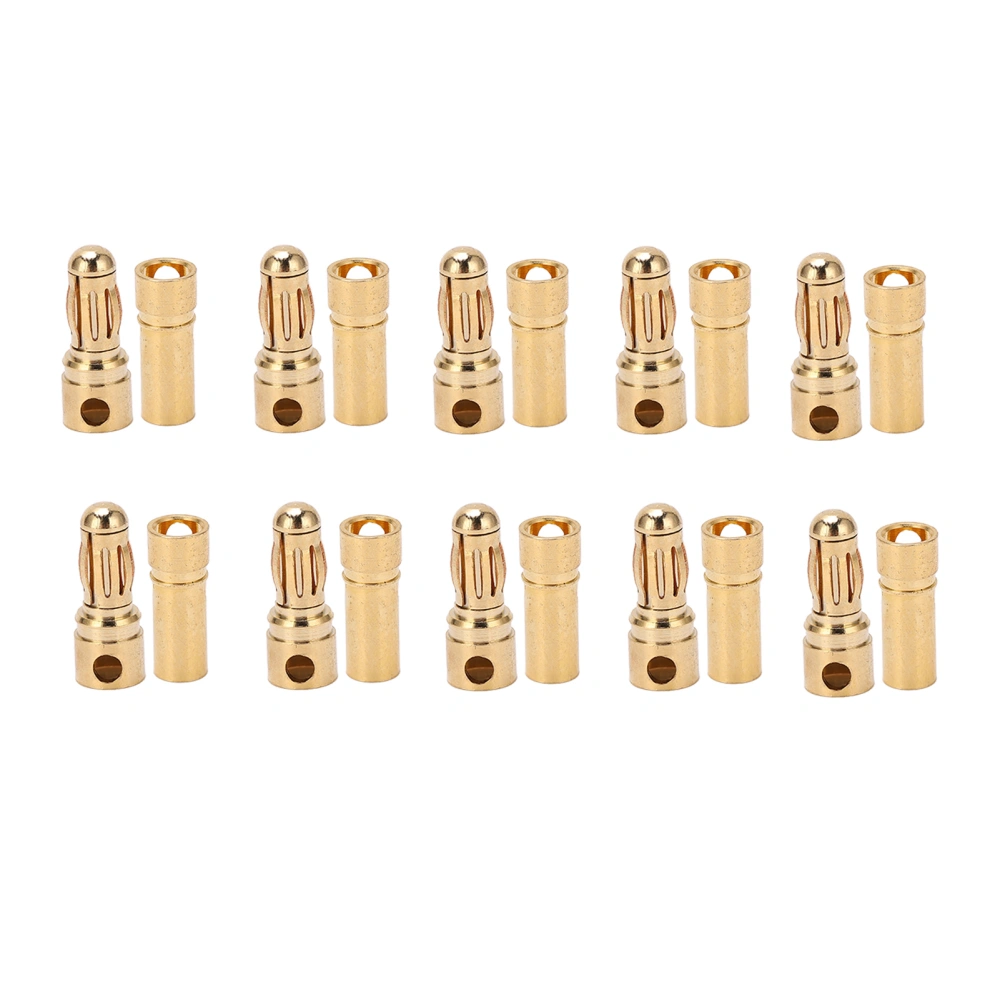 10Pcs 3.5mm Female Banana Plug Pure Copper Gold Plated Bullet Banana Connectors for Electronic Measurement Accessories