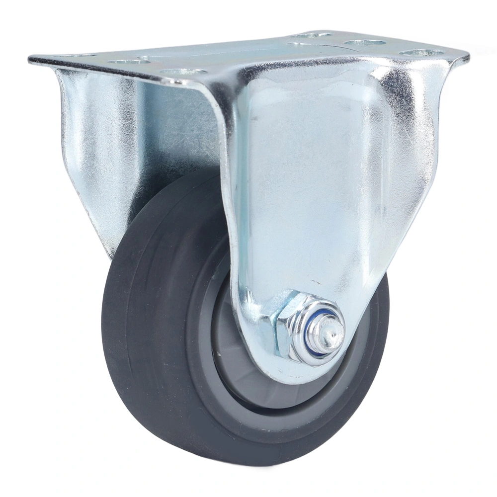 Directional Casters Stainless Steel TPR Fixed Rigid Wheel for Trolleys Garages Shops