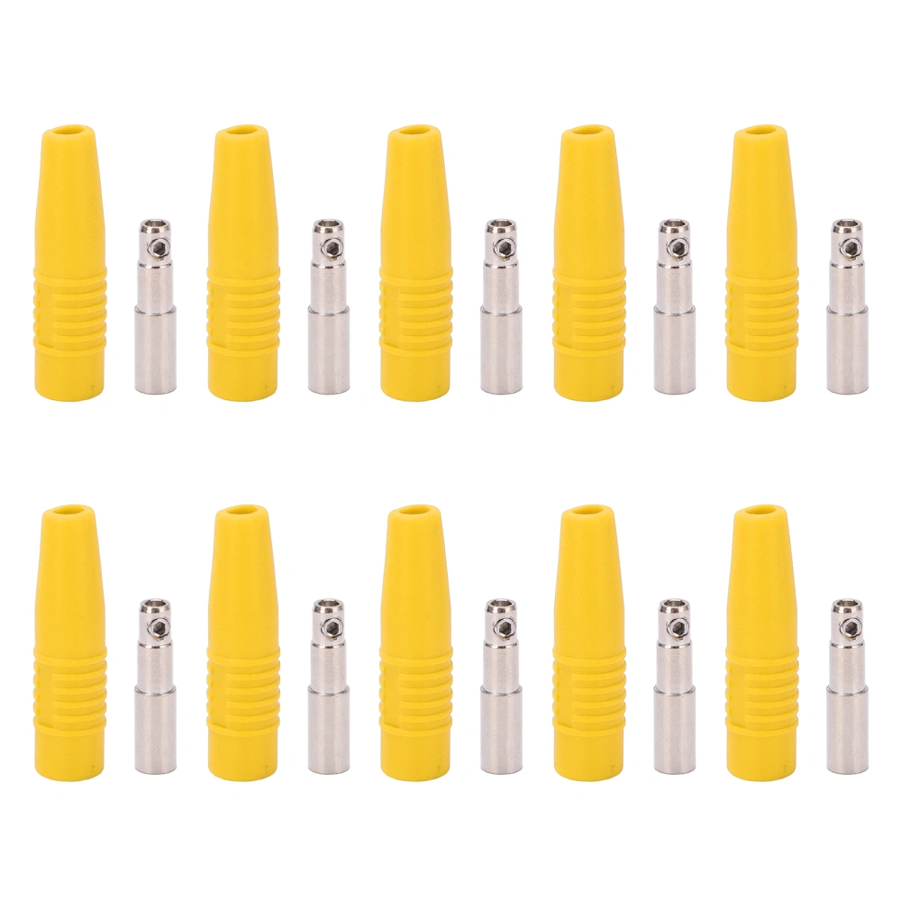 4mm Female Banana Plug Pure Copper Nickel Plated Bullet Banana Connectors for Electronic Test AccessoriesYellow