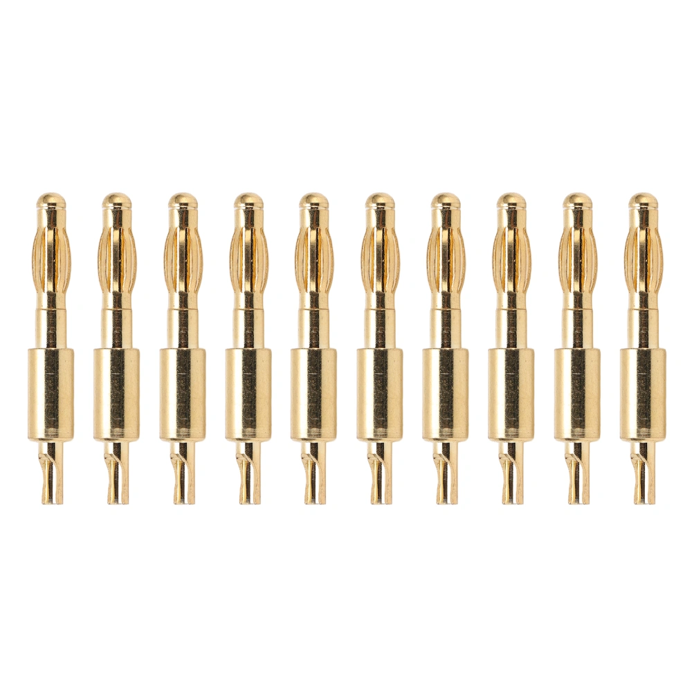 10pcs 4mm Banana Plug Male Connector Gold Plated Solder Type Adapter for DIY Electrical Testing