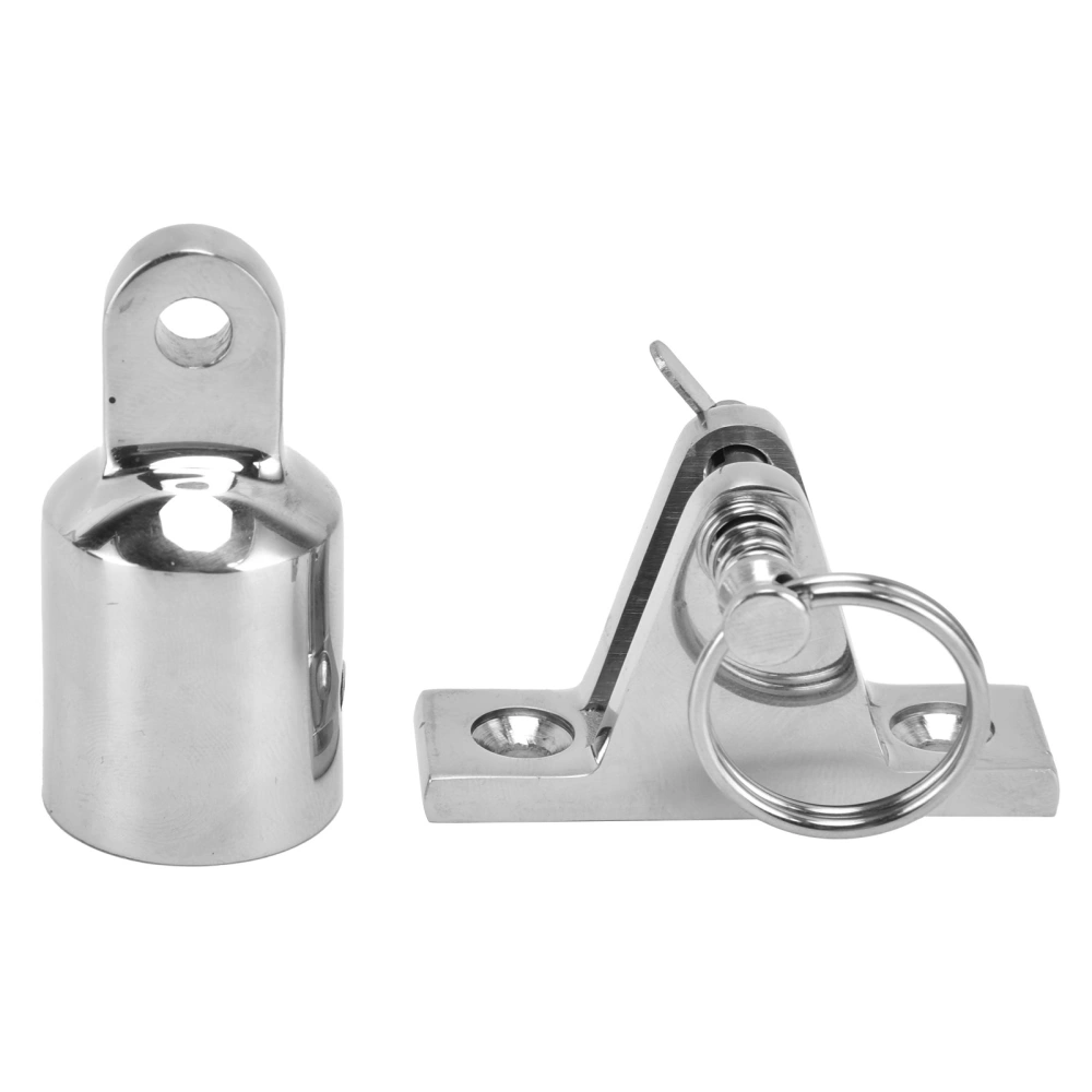 Bimini Top Mounting Fittings 316 Stainless Steel Deck Hinge Pipe Eye End Cap Hardware 22mm