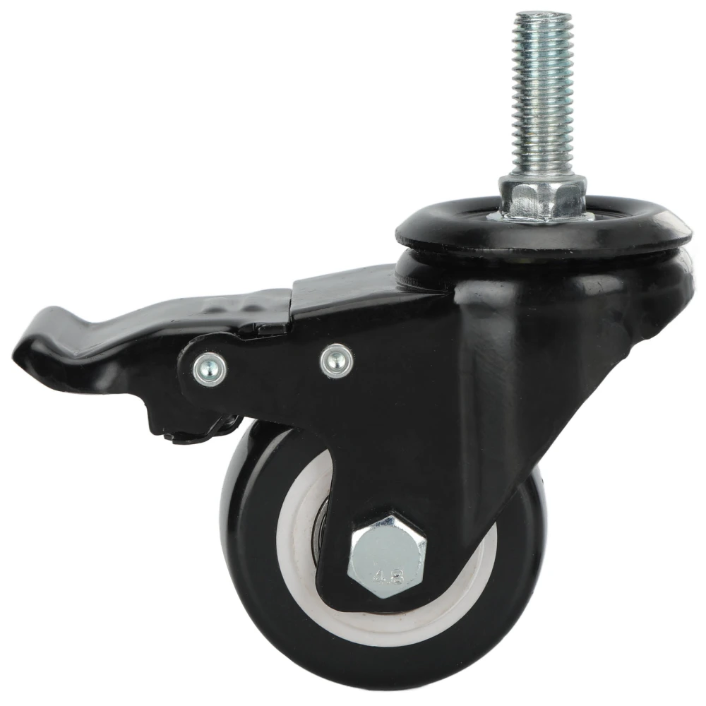 Swivel Caster Wheel Low Noise 2.5in M12 Dual Bearing Heavy Duty Accessory with Brake