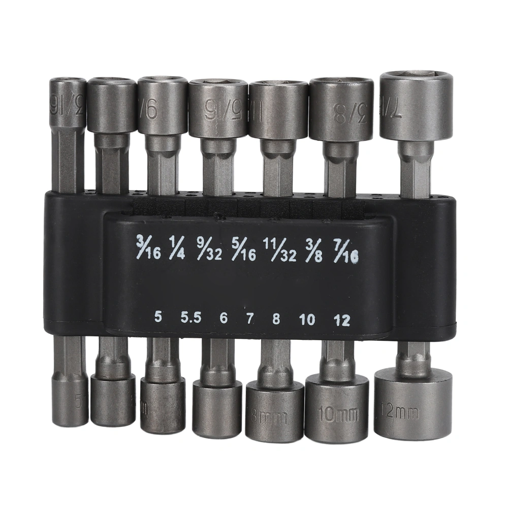 14Pcs Nuts Driver Drill Bit Chrome Vanadium Steel ABS Hex Power Socket with Storage Base