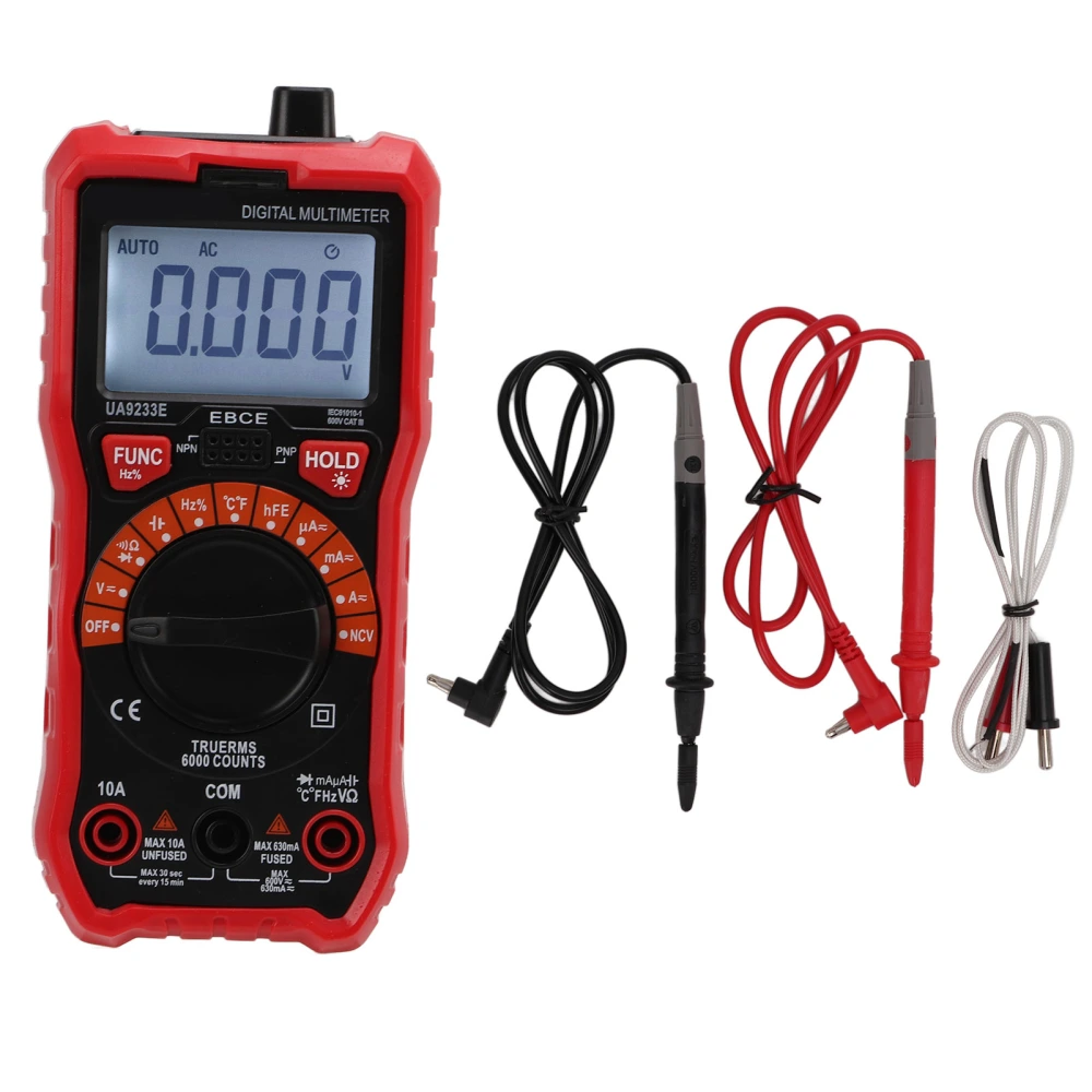 UA9233E Digital Multimeter High Precision Automatic Voltage Current Tester for Appliance Repair 600A/600V