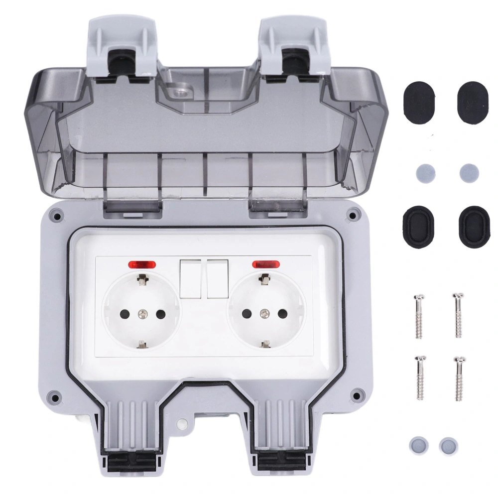 Cover Box Outlet IP66 Weatherproof Outdoor Socket with Independent Switch Indicator Light