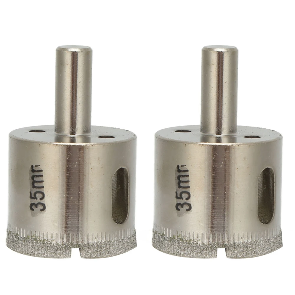 2Pcs Diamond Coated Hole Saw Opener Drill Bits for Glass Ceramic Tile Marble 1‑3/8in(35mm)