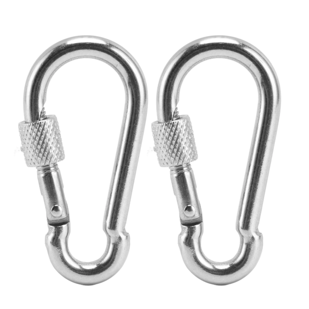 2Pcs Spring Snap Hook Carabiner 316 Stainless Steel Clips Rigging Safety Buckle AccessoriesDia 6x60mm