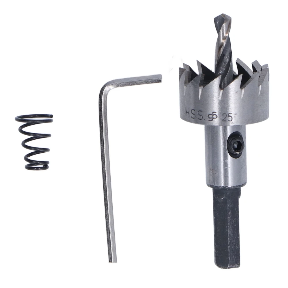 25mm Hole Opener Drill Bit High Speed Steel 3 Flute Hole Reaming Cutter Bits with Hex Wrench