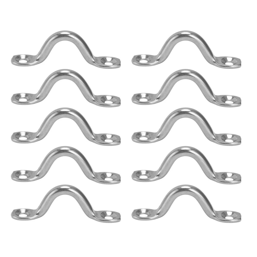 10Pcs Marine Eye Straps 316 Stainless Steel Boat Top Pad Eyes Deck Loops for 1/16‑3/8in Rope