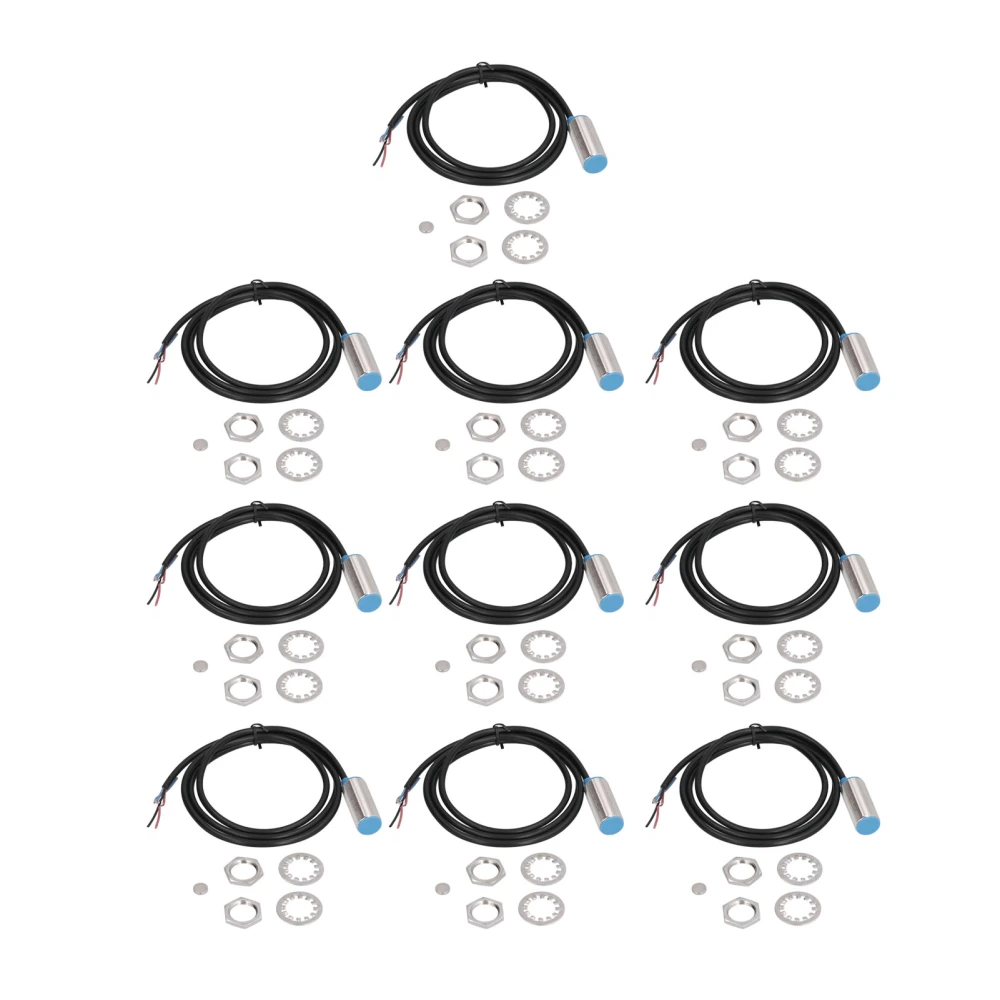 10 Sets Proximity Switch Sensor NPN NO Magnetic Inductive Sensors with Nut Gasket NJK‑5003C