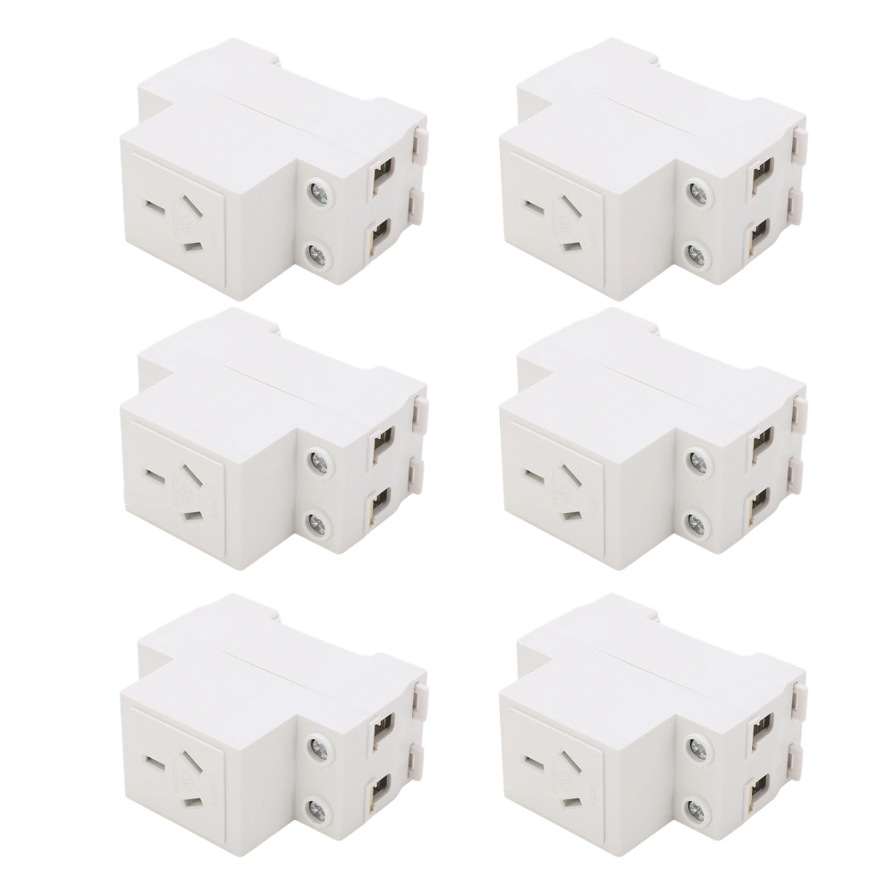 6PCS Modular Socket Guide Rail Power Socket 3 Hole Industrial Power Outlet for Electric Appliance