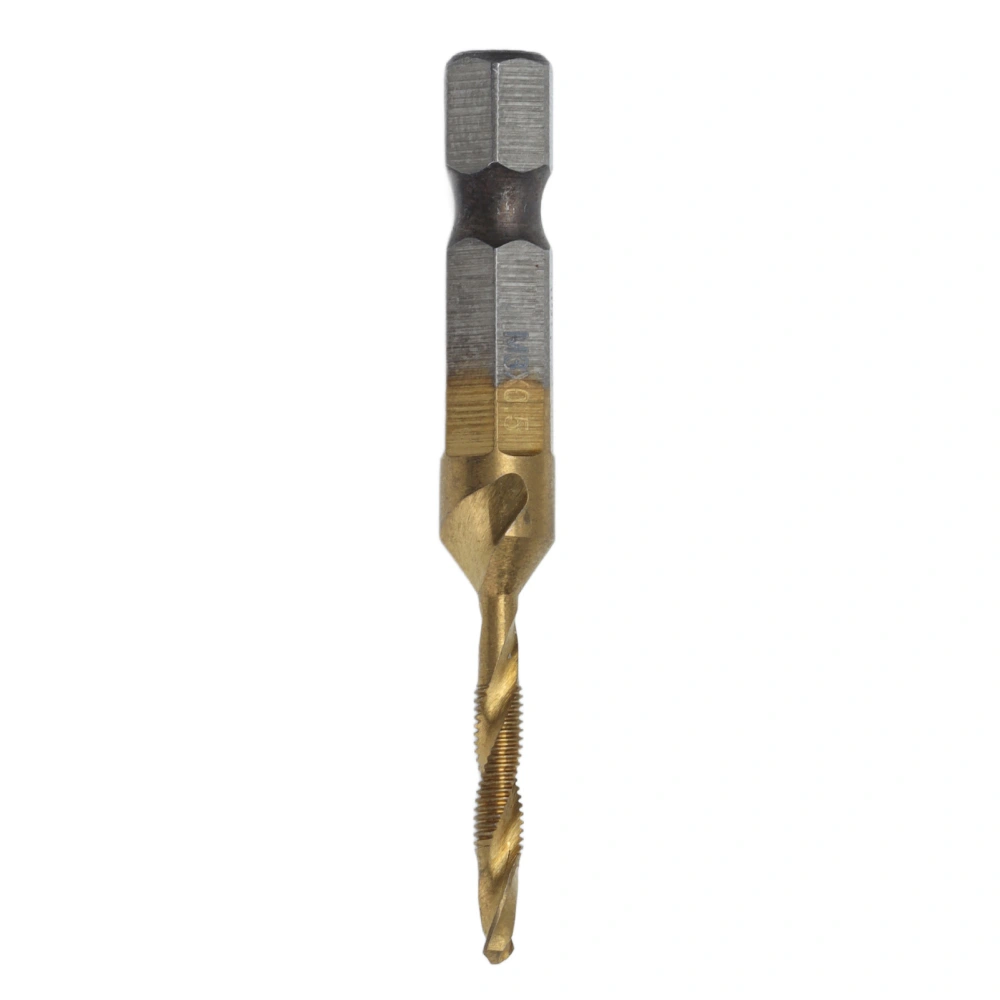 Tap Drill Bits Hex Shank Titanium Coated Metric Screw Combination Tapping Bit for WoodM3