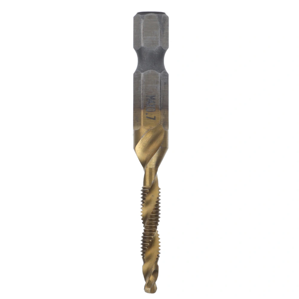 Tap Drill Bits Hex Shank Titanium Coated Metric Screw Combination Tapping Bit for WoodM4