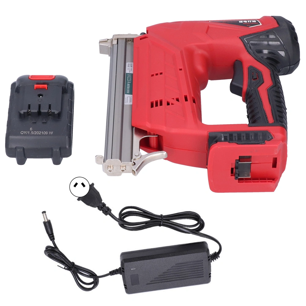 Nail Gun Rechargeable Lithium Electric Staple Guns Woodworking Nailer with Charger AC 80‑240VAU Plug