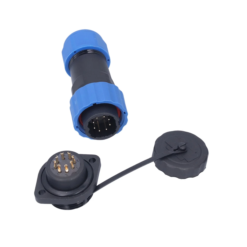 IP68 Waterproof Plug Socket Flange Aviation Male Female Butt Power Connector AC250V 5A SP208 Pin