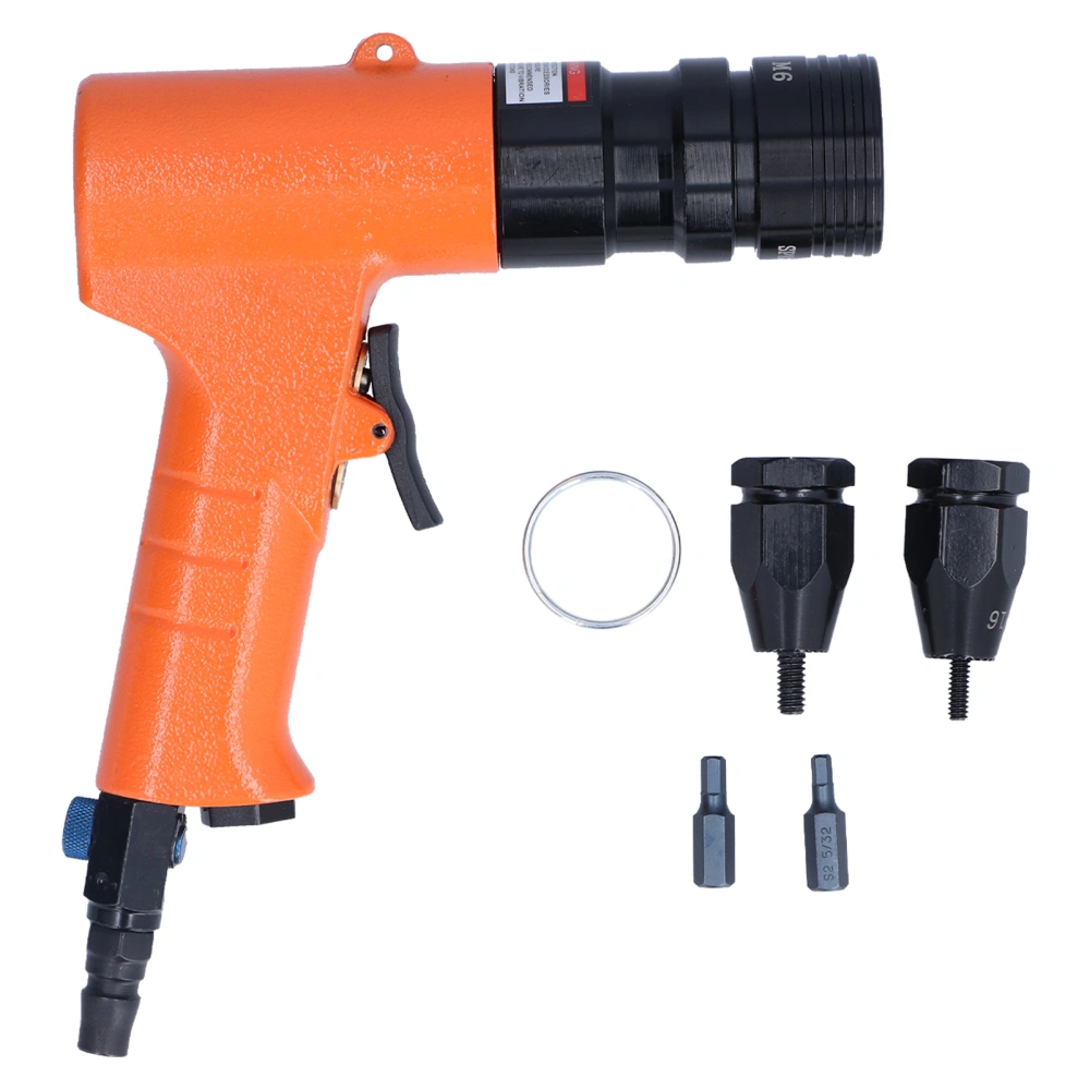 Pneumatic Rivet Nut Guns Air Pull Riveter Pneumatic Rivnut Riveting Tool with 3/16in 1/4in Mandrels KV‑802BF