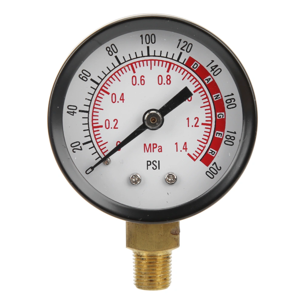 Y50 Radial Pressure Gauge Device with Circular Dial for Air Oil Water 1/8in NPT 0‑1.4mpa 0‑200psi