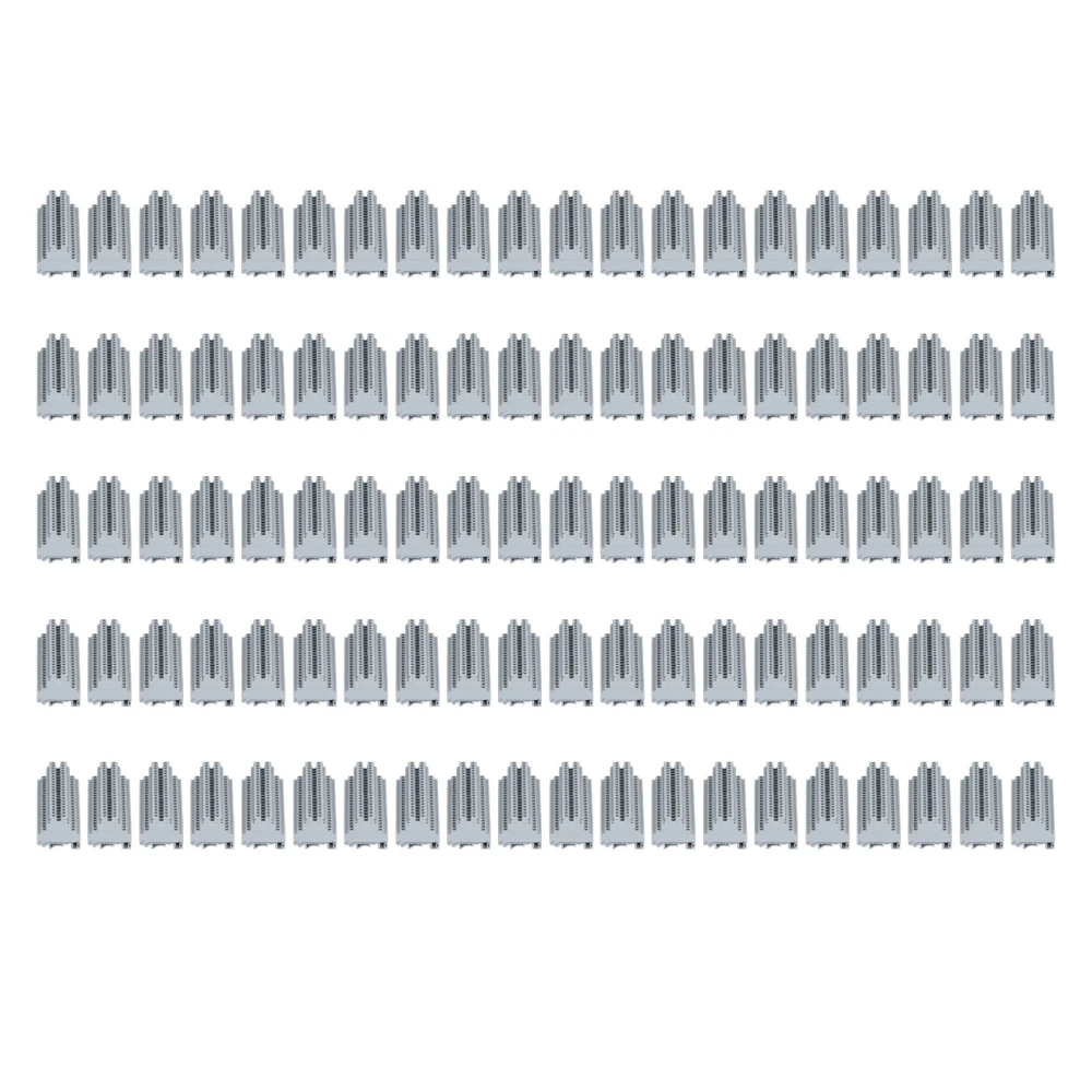 100Pcs Rail Terminal Block Wire Connection 2 Layer 2 in 2 Out Combination 32A 500V UKK‑3