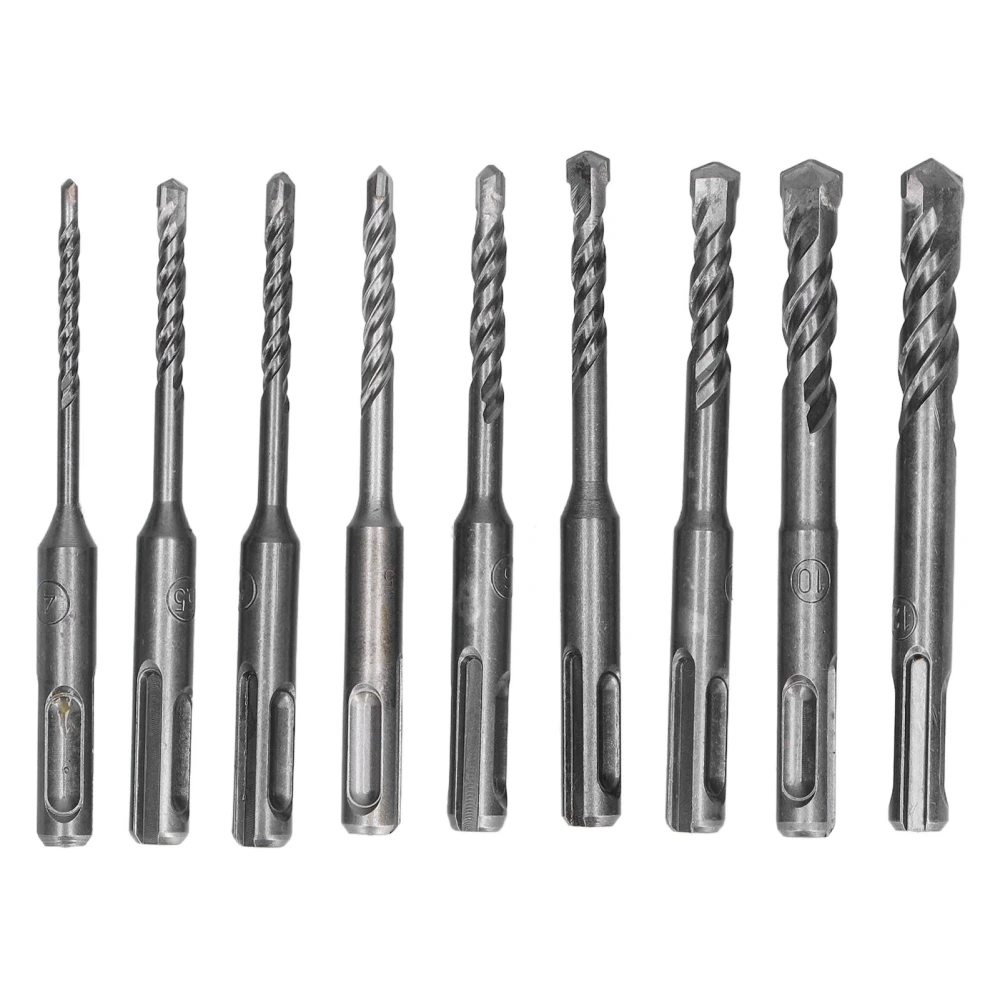 Masonry Drill Bit Set Carbide Tip Rotary Hammer Tool for Brick Concrete Rock 4‑12mm Diameter110mm