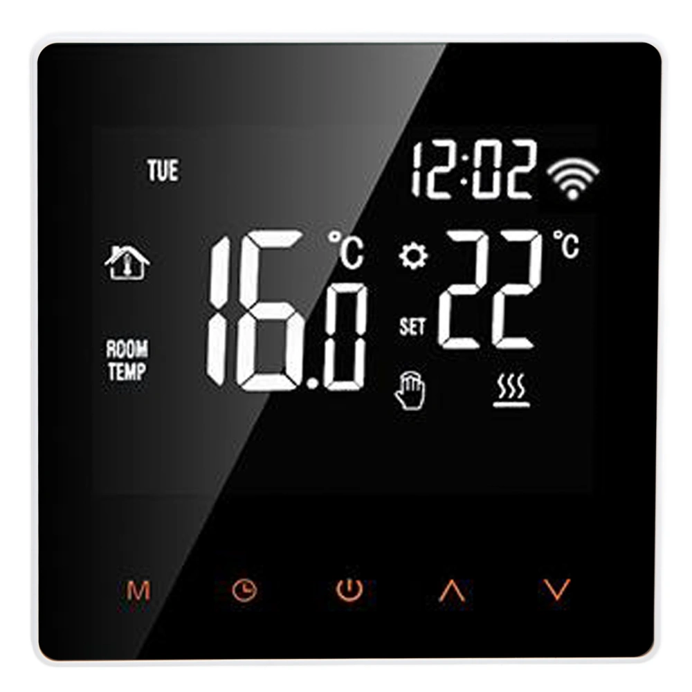 ME81H Smart WIFI LCD Thermostat Water Floor Heating Wall Boiler Electric Floor Heating Thermostat for Tuya AC230VWhite Background Orange Button 3A