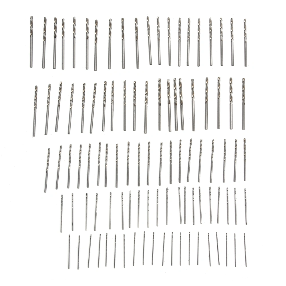 100PCS Drill Bits Durable Round Handle High Speed Steel Drill Bits for Wood and Plastic