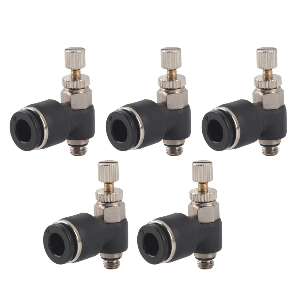 L Type Right Angle Throttle Valve Quick Fitting Convenient Elbow Air Flow Control Valve6-M5