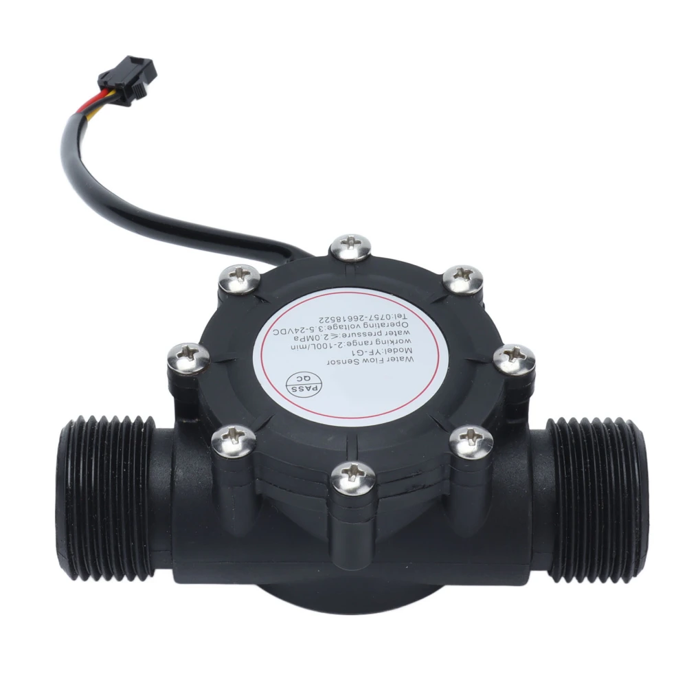 Water Flow Sensor Meter Flowmeter DN25 1.3in Nylon for Swimming Pool Pipe Water Works