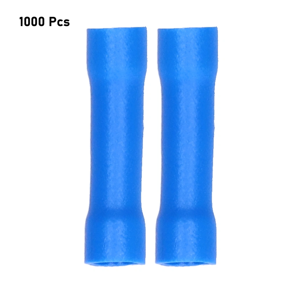 1000 Pcs Blue Butt Connectors Fully Insulated Crimp Terminal Connectors for Automotive Electronic Applications(1.5-2.5mm )