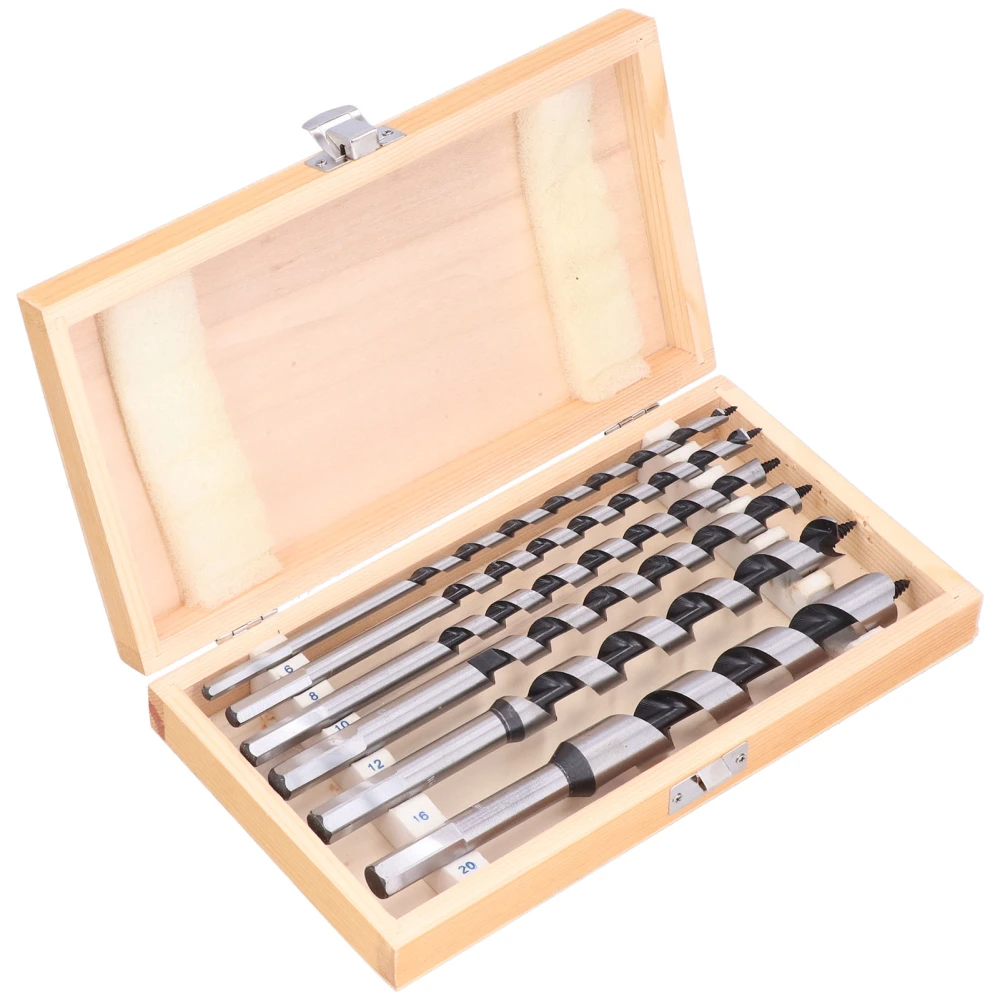 6 Pcs Auger Bit Set Wear Resistant Woodworking Auger Drill Bit Set for Drilling Wood