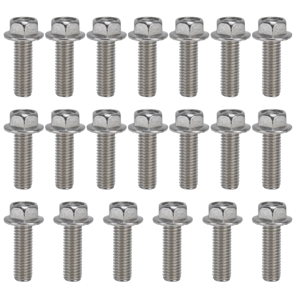 20Pcs M10x1.5 Screw Bolts A2‑70 Stainless Steel Flanged Hex Head Bolt with Gasket DIN6921M10x30