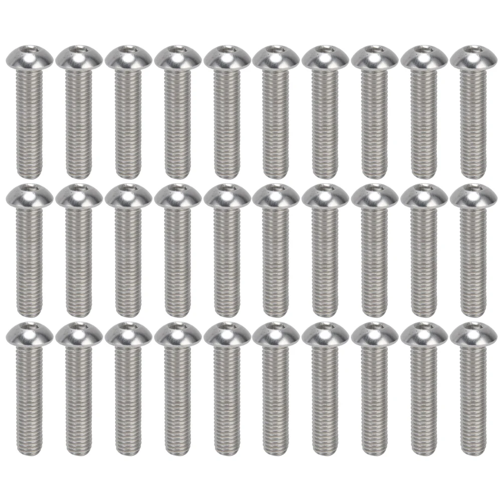 30Pcs Hex Socket Button Head Screw A2 Stainless Steel M10x1.5 Coarse Thread Set KitM10x45