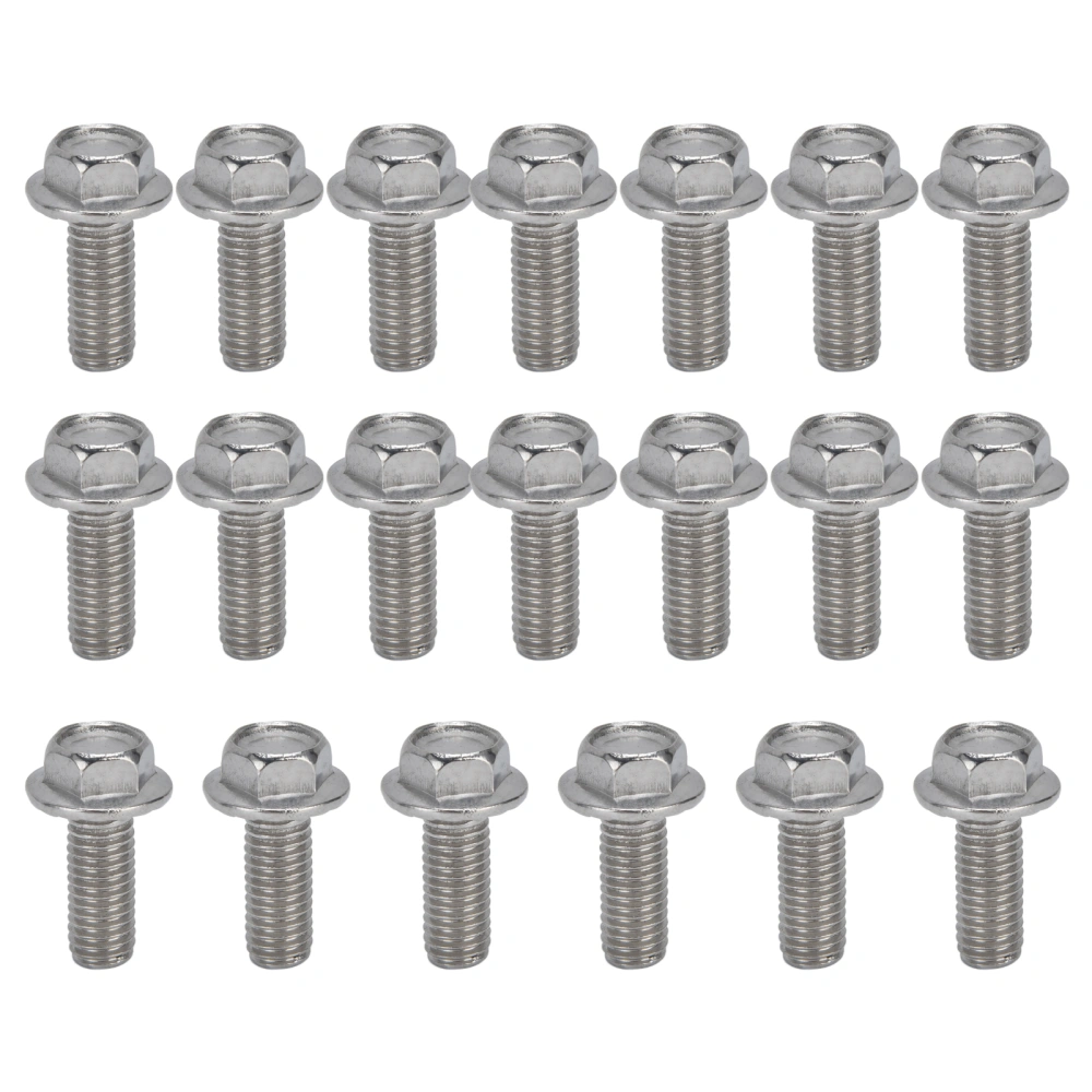 20Pcs M10x1.5 Screw Bolts A2‑70 Stainless Steel Flanged Hex Head Bolt with Gasket DIN6921M10x25