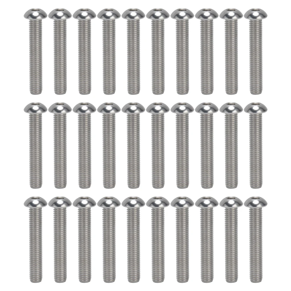 30Pcs Hex Socket Button Head Screw A2 Stainless Steel M10x1.5 Coarse Thread Set KitM10x60