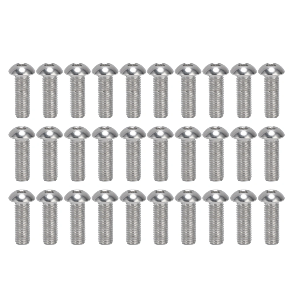 30Pcs Hex Socket Button Head Screw A2 Stainless Steel M10x1.5 Coarse Thread Set KitM10x30