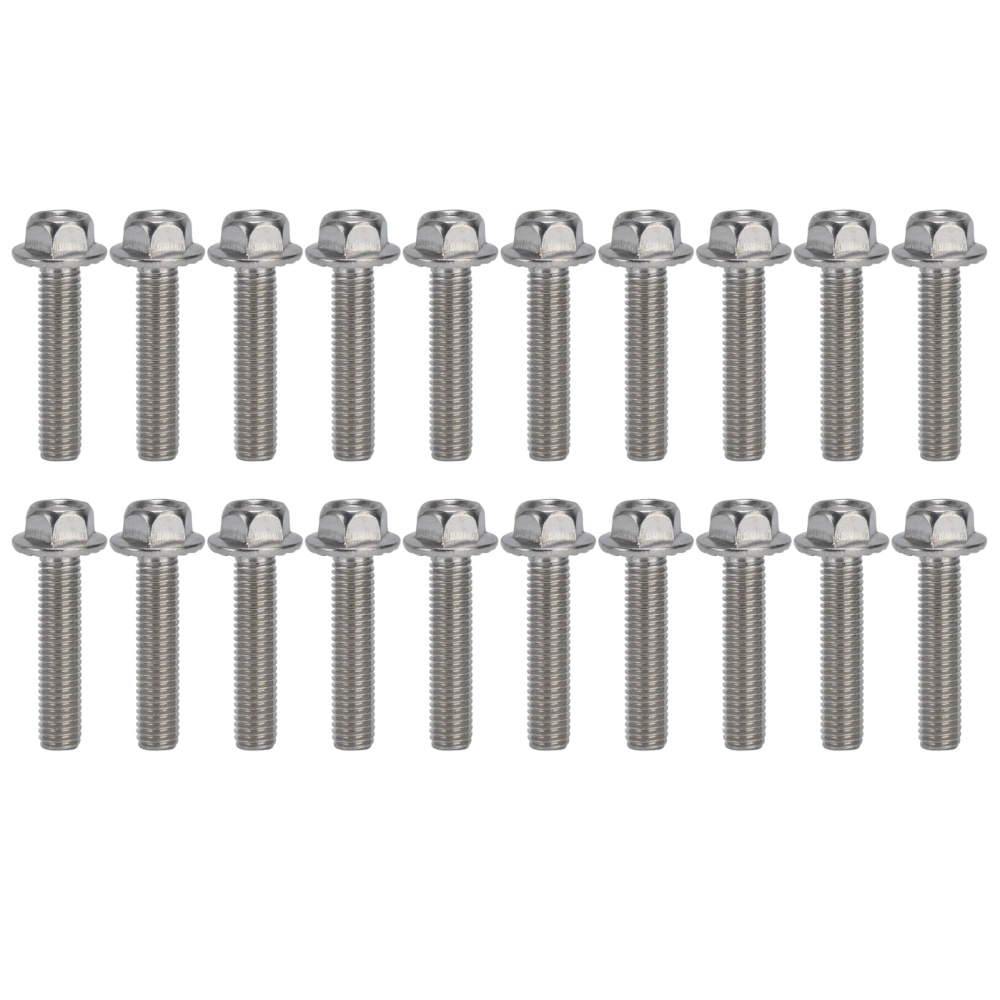 20Pcs M10x1.5 Screw Bolts A2‑70 Stainless Steel Flanged Hex Head Bolt with Gasket DIN6921M10x45