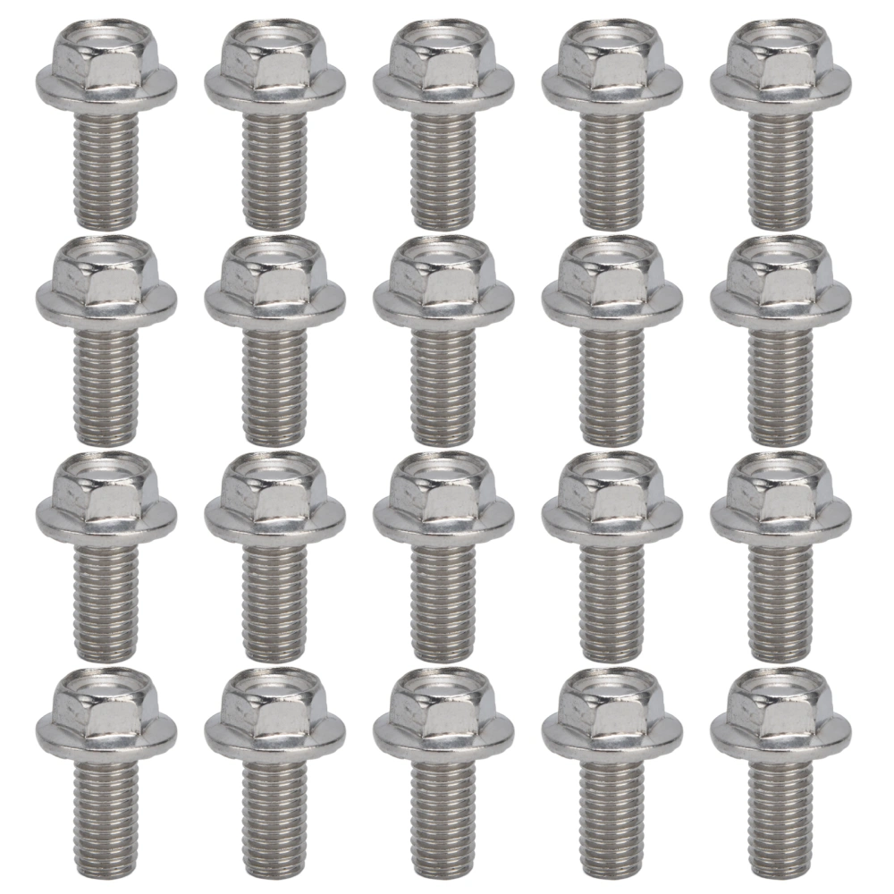 20Pcs M10x1.5 Screw Bolts A2‑70 Stainless Steel Flanged Hex Head Bolt with Gasket DIN6921M10x20