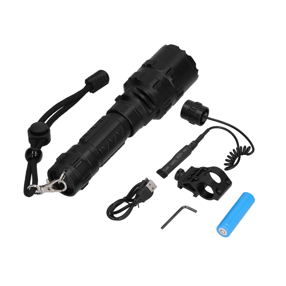 LED Flashlight Handheld Rechargeable Torch with 5 Light Modes High Power Lighting Device 1200lm